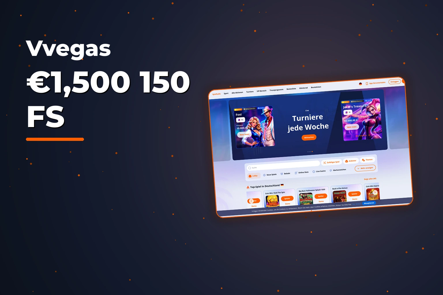 V.Vegas Promo Code aktivieren: Gutscheincode für Willkommensbonus