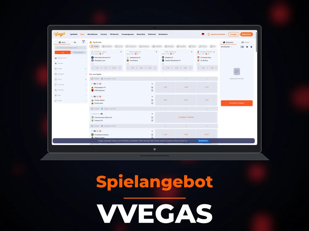 Vvegas - Spielangebot